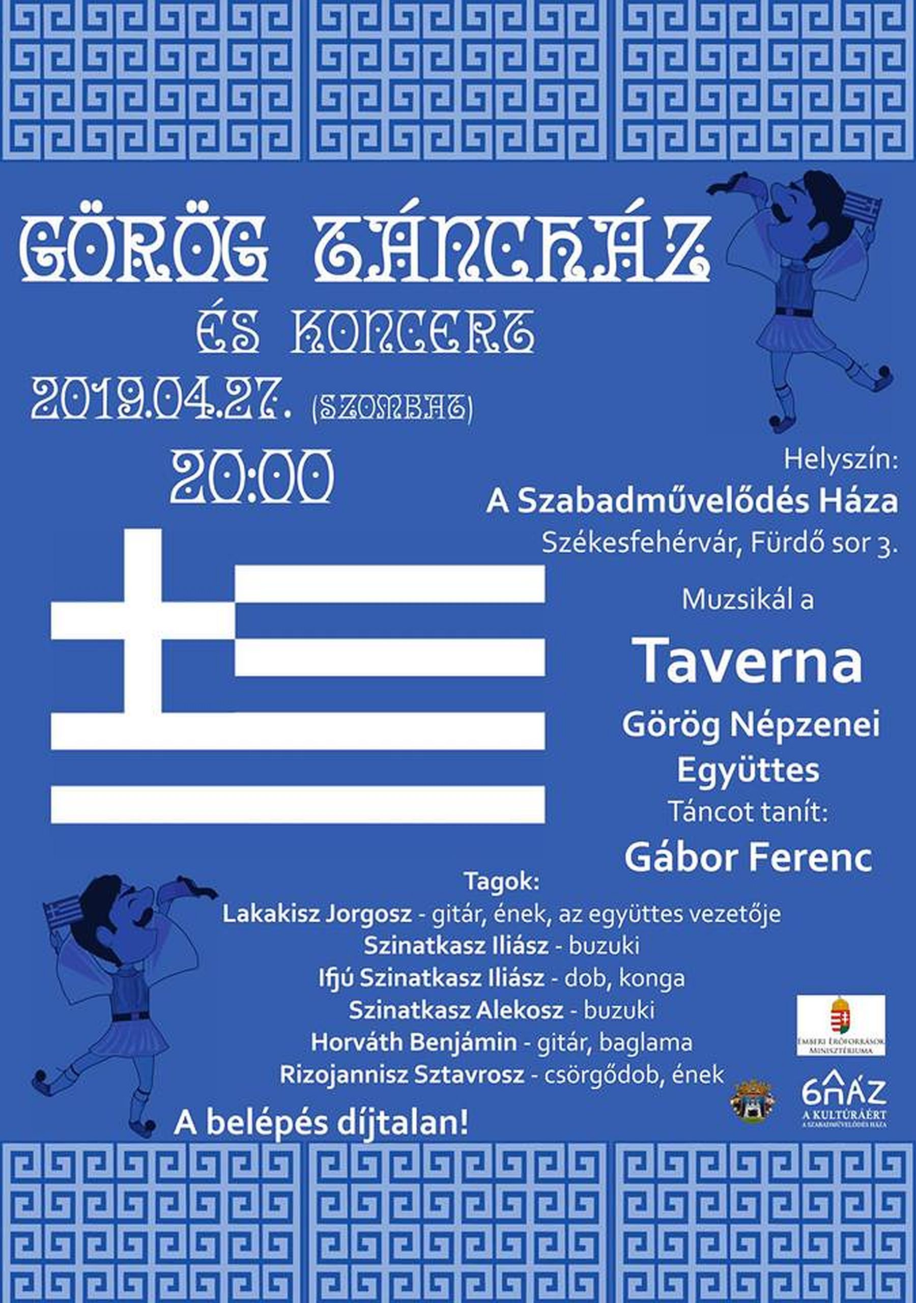 Görög táncház és koncert a Taverna Görög Népzenei Együttessel szombaton